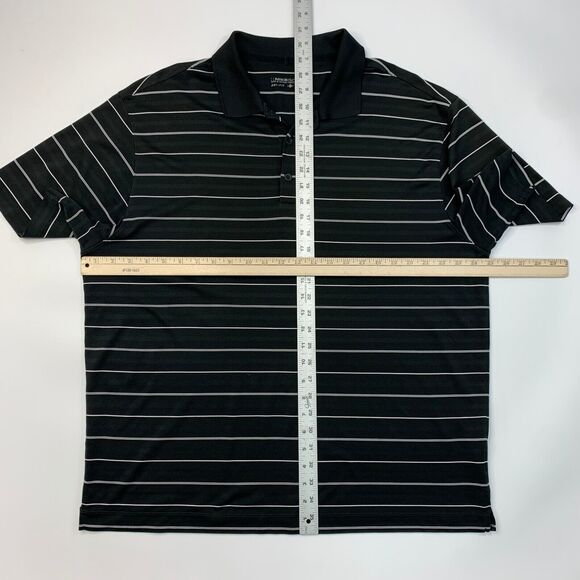 Nike Golf Shirt Mens XL Extra Large Black Striped Quick Dry Performance Dri Fit - Picture 6 of 13